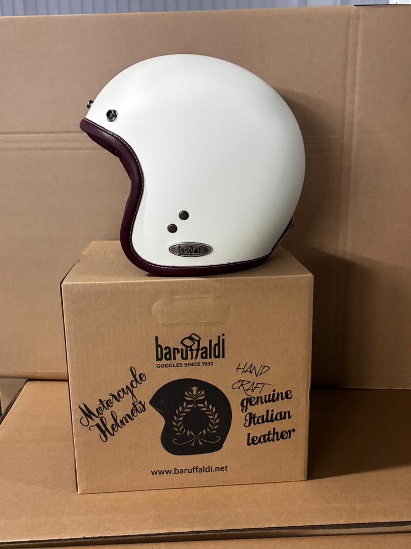 Baruffaldi Roadside Open Face Helmet - Matt Pearl White