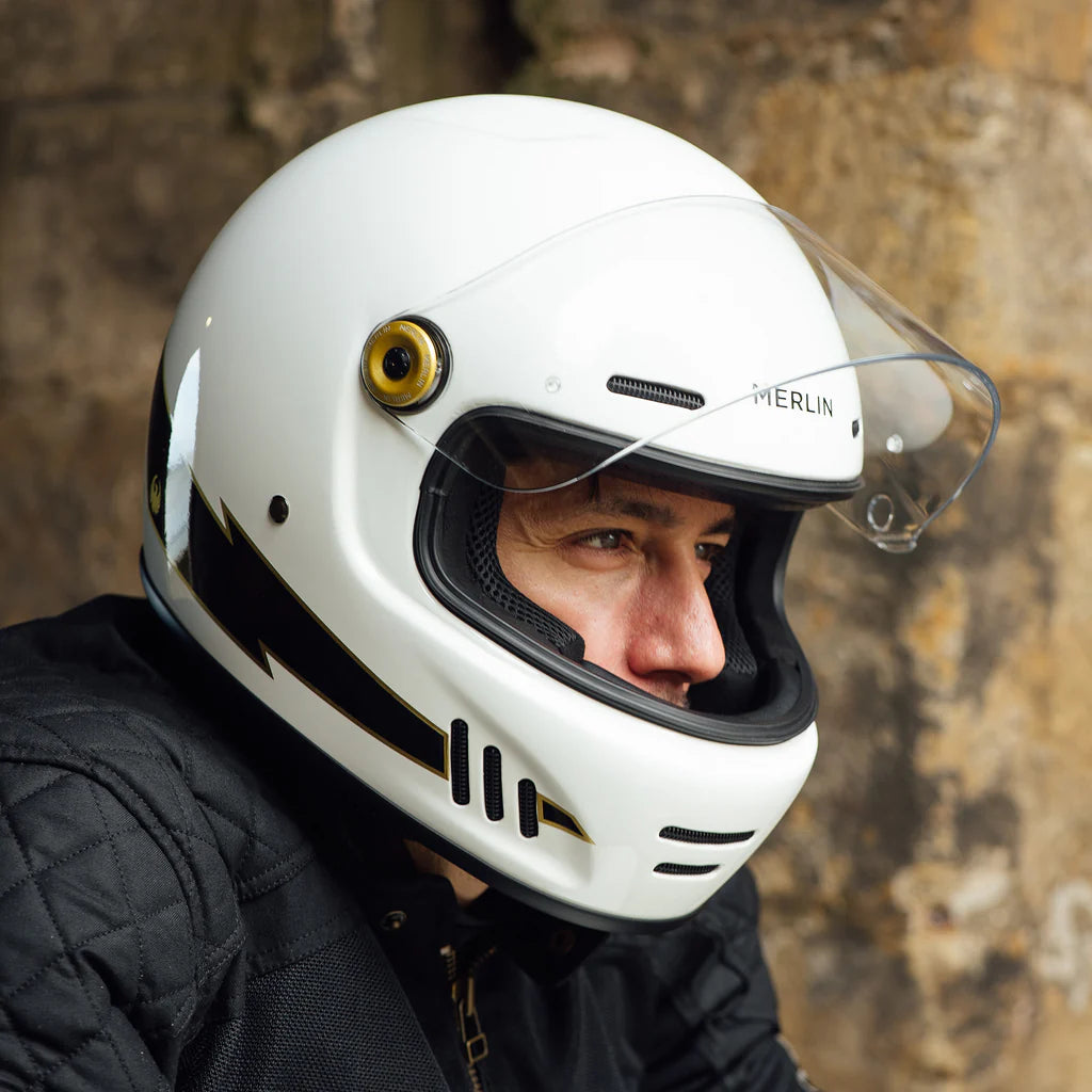 Revival Vintage Full Face Helmet - Flash Optic White