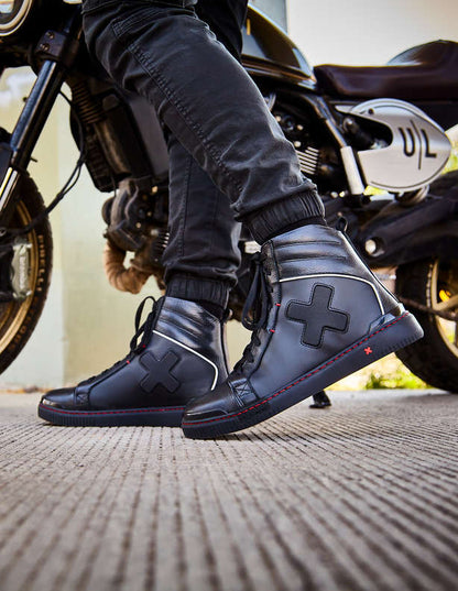 Umberto Luce Shapevulk Moto Sneakers - Black