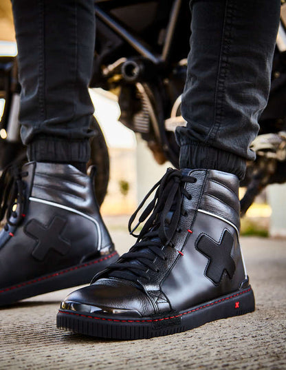 Umberto Luce Shapevulk Moto Sneakers - Black