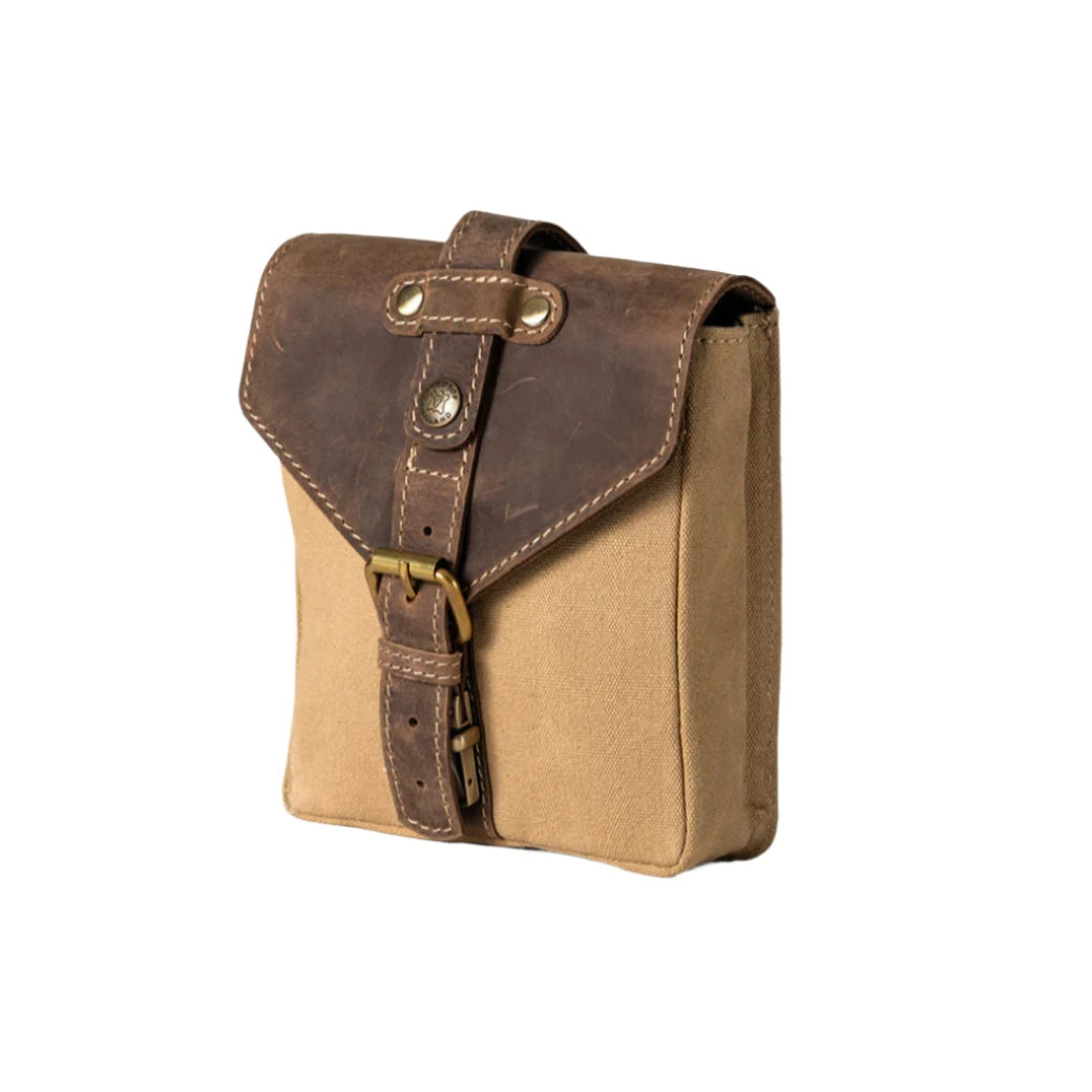 Goldtop Canvas & Leather Small Tank Bag - Sahara/Tobacco