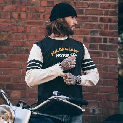 Age of Glory Authentic LS Tee - Black/Ecru