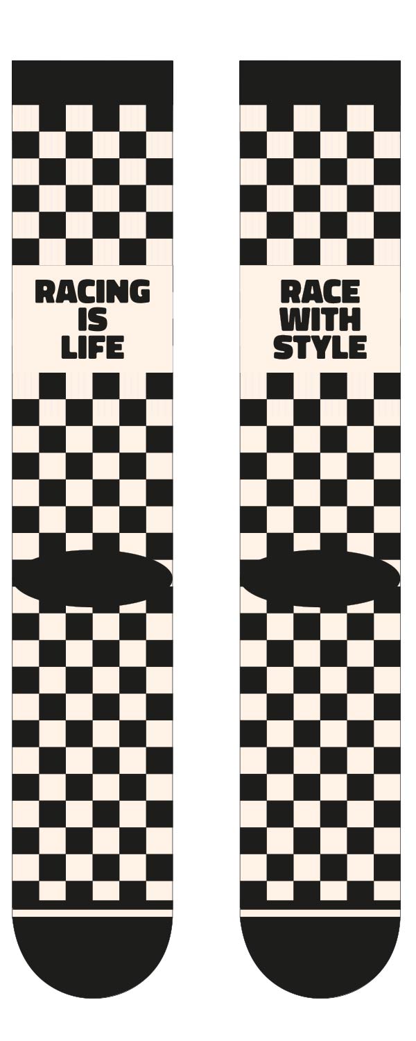 Age of Glory Racing Socks - Black/Off-White