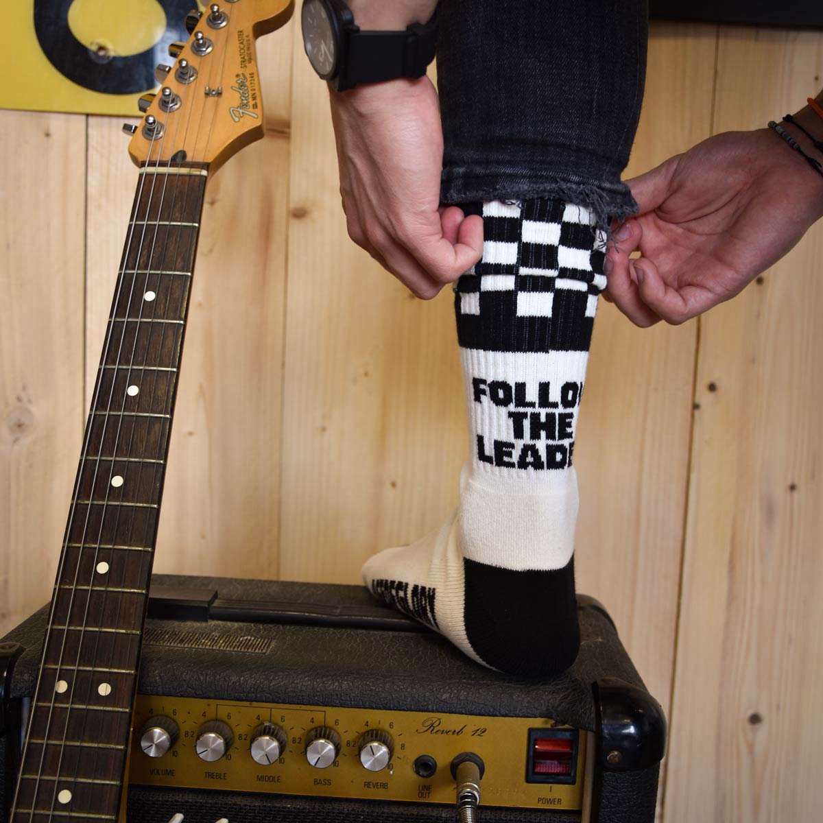 Age of Glory Checkers Socks - Off-White/Black