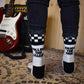 Age of Glory Checkers Socks - Off-White/Black