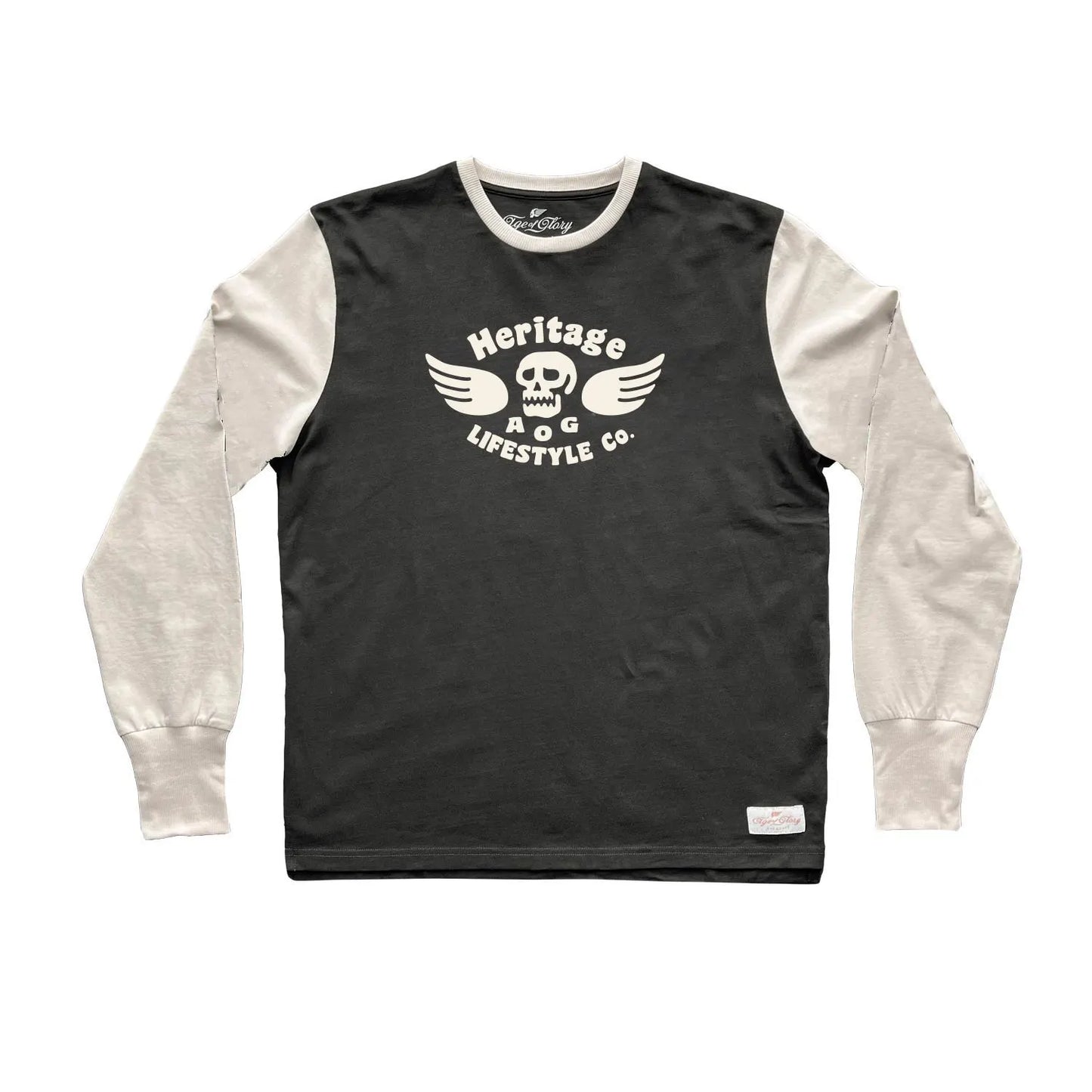 Age of Glory Genuine LS Tee - Washed Black/Off-White