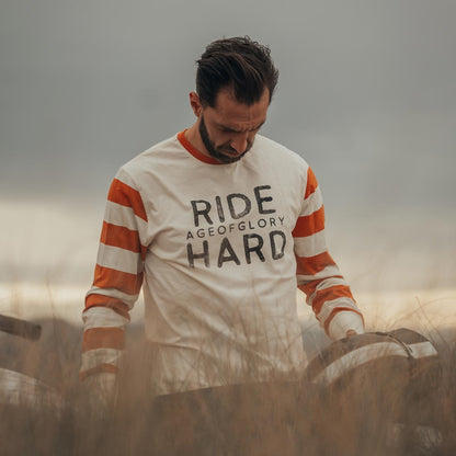 Age of Glory Ride Hard LS Tee - Ecru/Rust