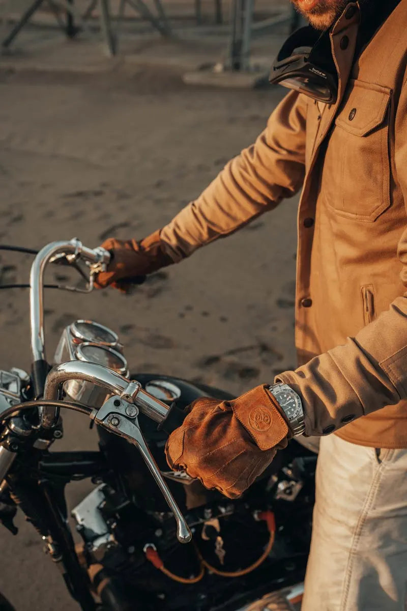 Age of Glory Rover Leather CE Gloves - Caramel Suede