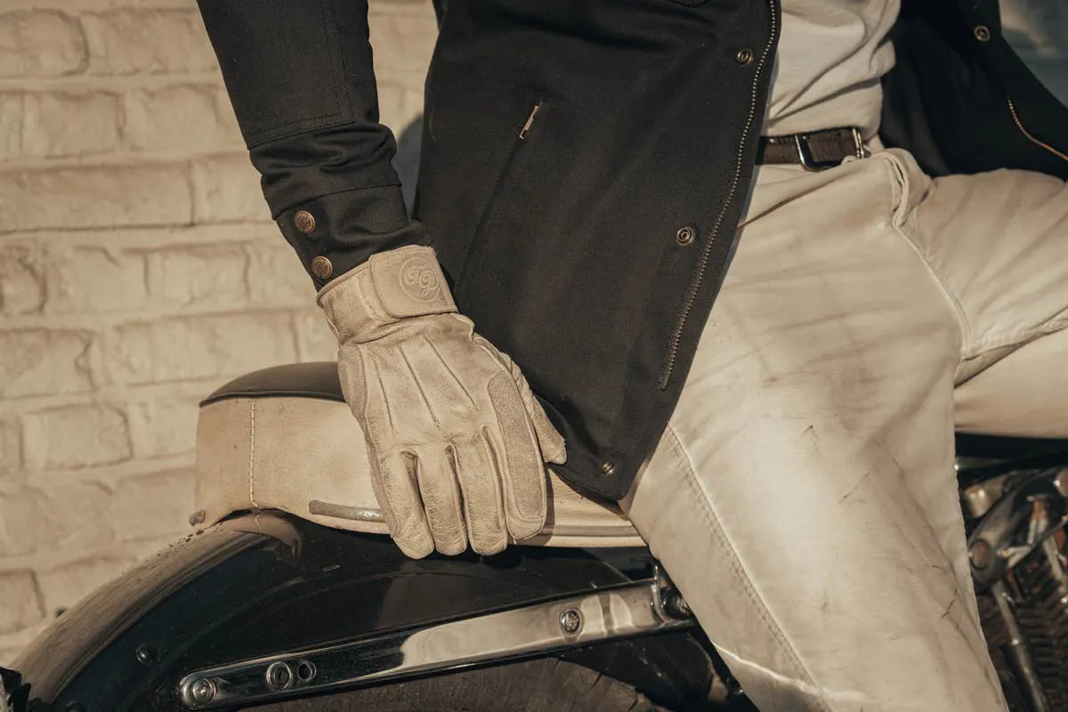 Age of Glory Rover Leather CE Gloves - Aged White
