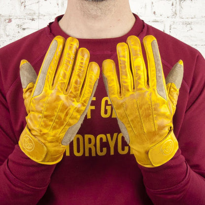 Age of Glory Rover Leather CE Gloves - Waxed Yellow