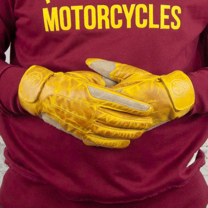 Age of Glory Rover Leather CE Gloves - Waxed Yellow