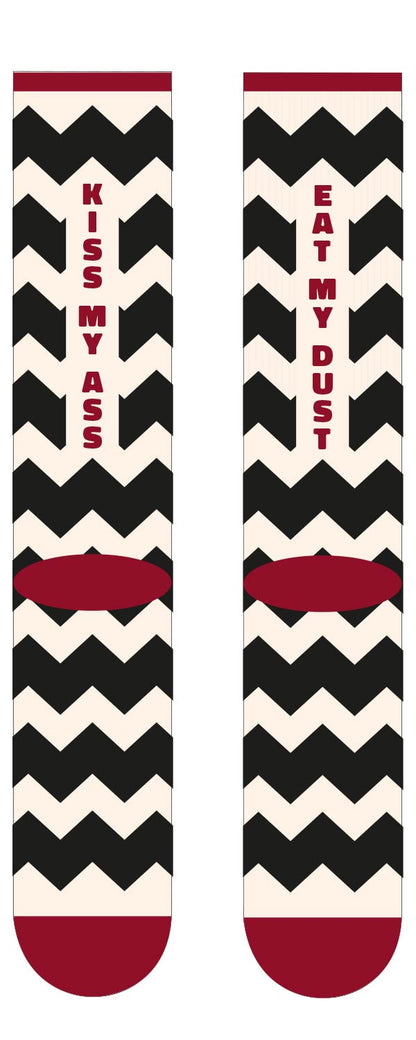 Age of Glory Track Socks - Black/Off-White/Burgundy