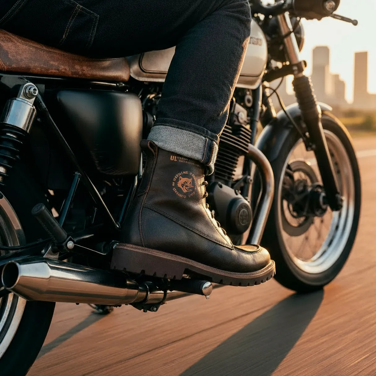 Umberto Luce MG Mens Moto Boots - Brown