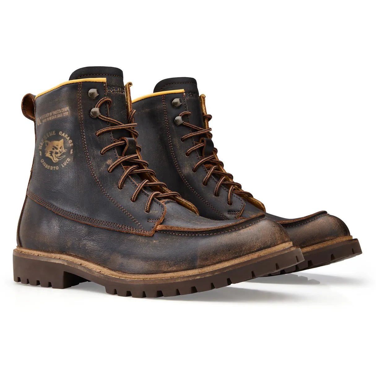 Umberto Luce MG Mens Moto Boots - Brown