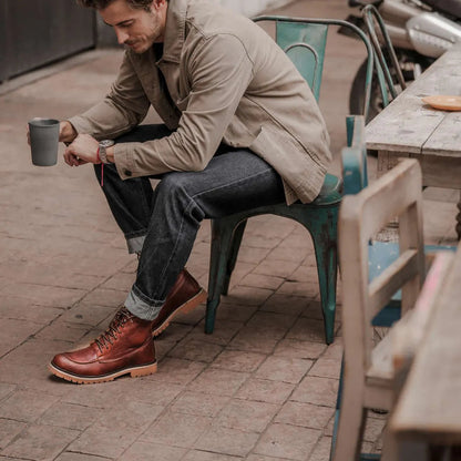 Umberto Luce Wagon Mens Moto Boots - Brown