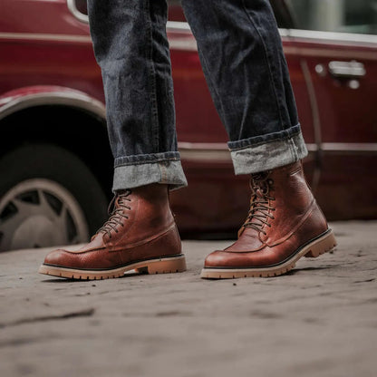 Umberto Luce Wagon Mens Moto Boots - Brown