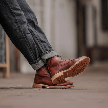Umberto Luce Wagon Mens Moto Boots - Brown
