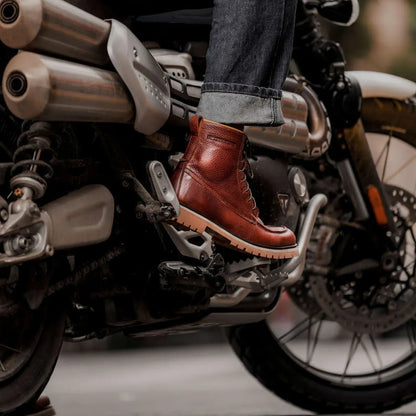 Umberto Luce Wagon Mens Moto Boots - Brown
