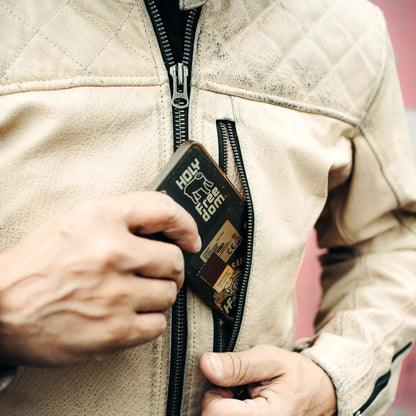 Holyfreedom Burn Out Leather Jacket - White