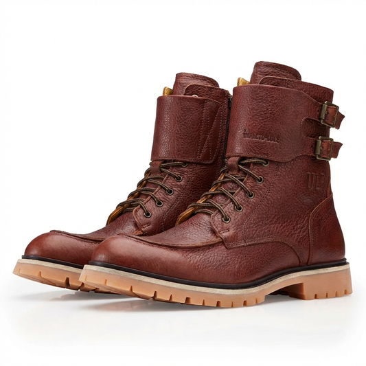 Umberto Luce Dooney Mens Moto Boots - Brown