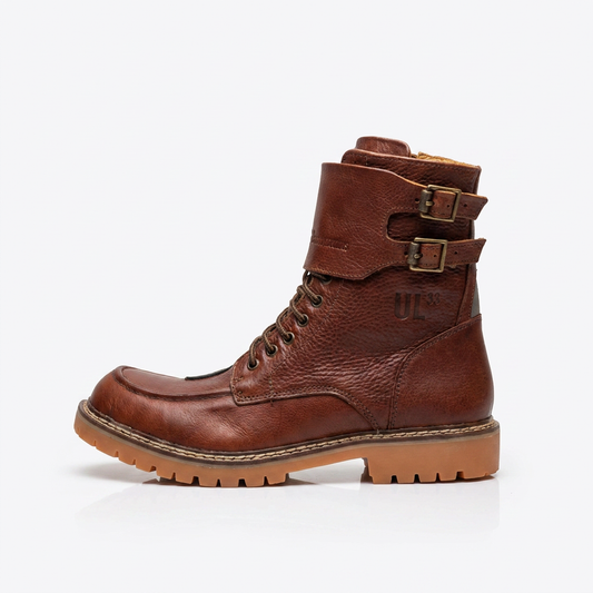 Umberto Luce Dooney Mens Moto Boots - Brown