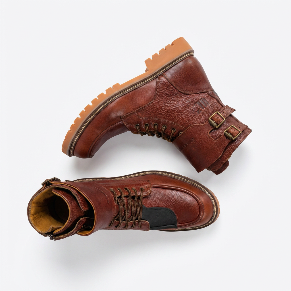 Umberto Luce Dooney Mens Moto Boots - Brown