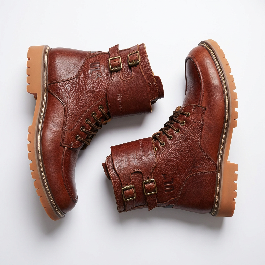 Umberto Luce Dooney Mens Moto Boots - Brown