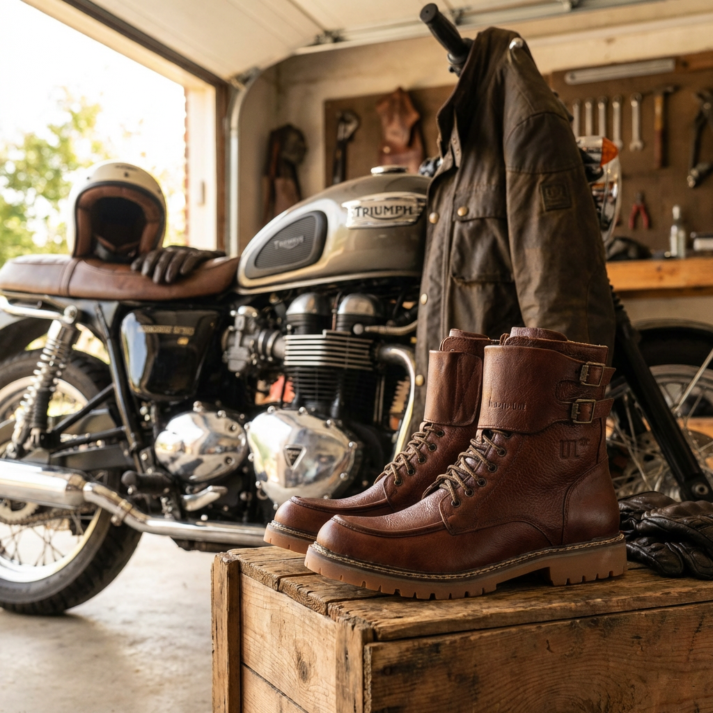 Umberto Luce Dooney Mens Moto Boots - Brown