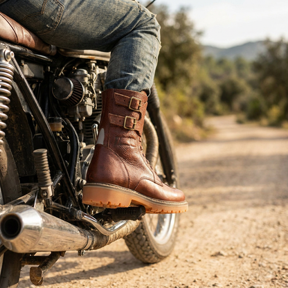 Umberto Luce Dooney Mens Moto Boots - Brown