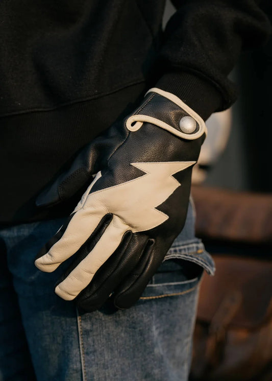 Fogy Garage Lightning Gloves - Black/White