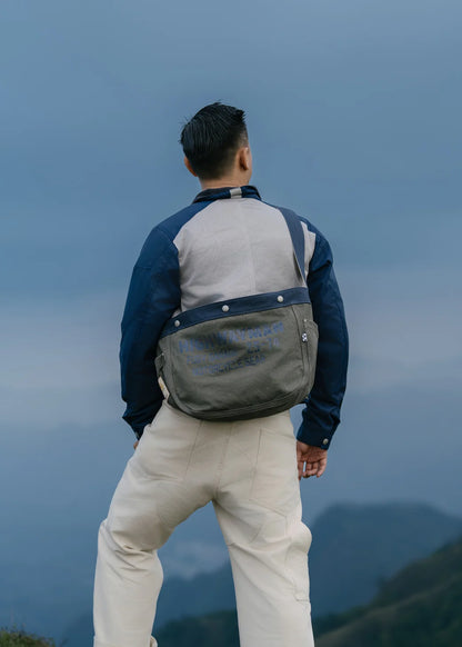 Fogy Garage Newsboy Crossbody Bag - Blue