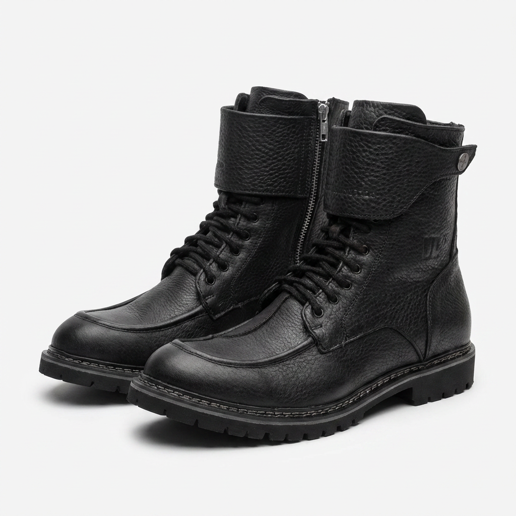 Umberto Luce Rooney Mens Moto Boots - Black