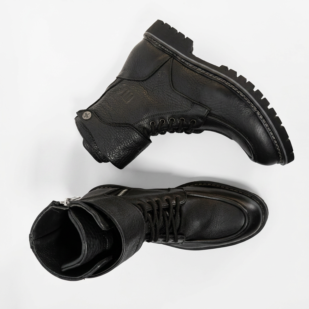 Umberto Luce Rooney Mens Moto Boots - Black