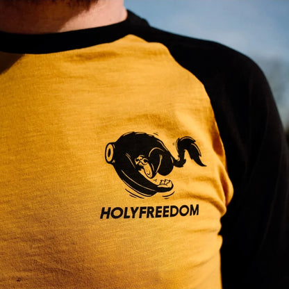 Holyfreedom Shoeless Joe T-shirt - Black/Mustard