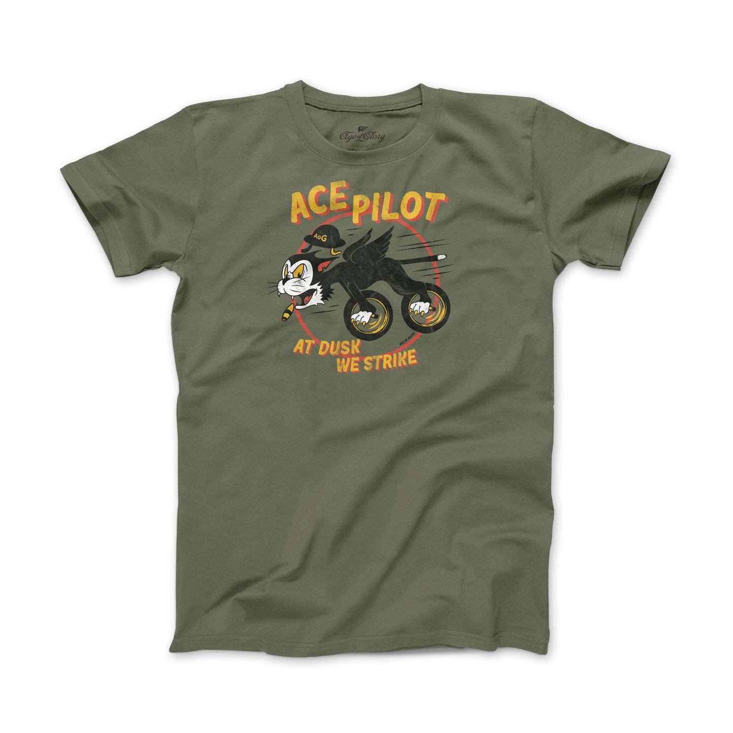 Age of Glory Ace Pilot T-shirt - Army Green