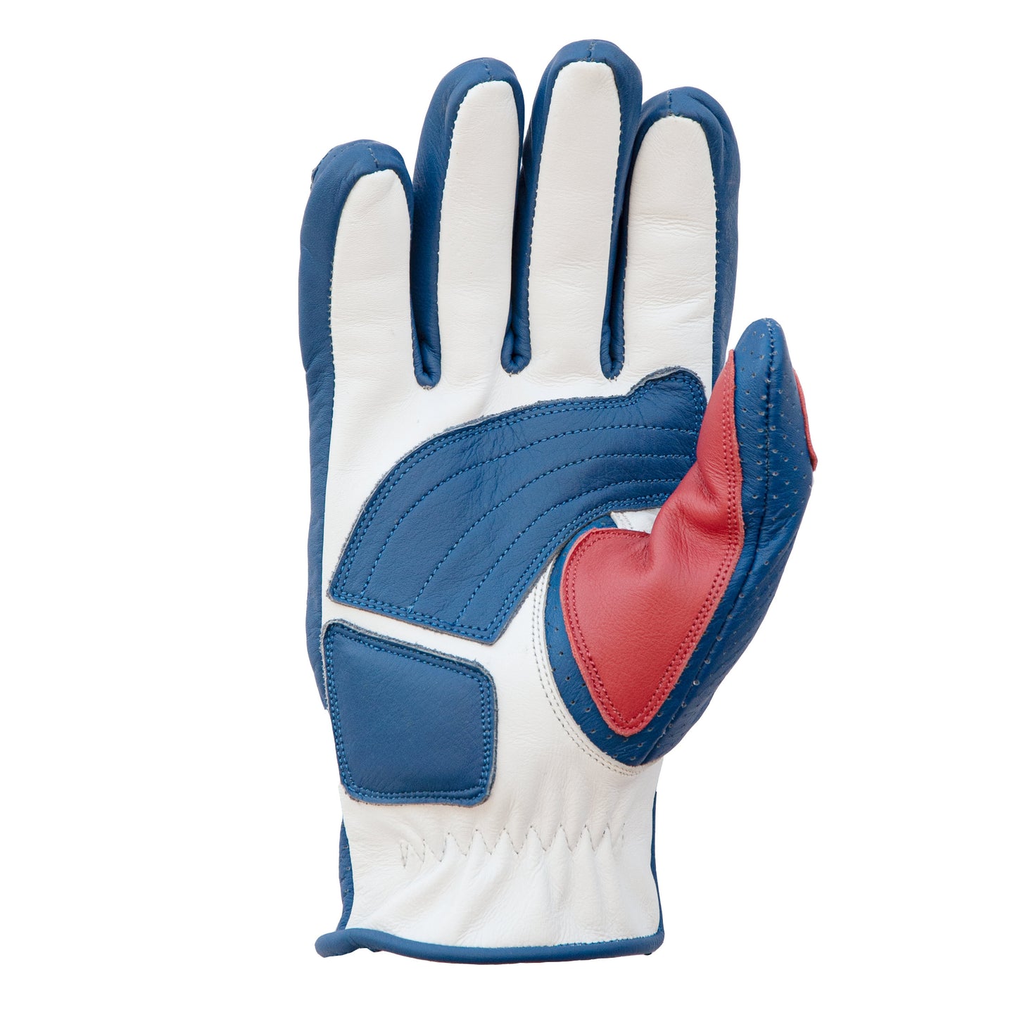 Age of Glory Hero Leather CE Gloves - Royal Blue/White/Red
