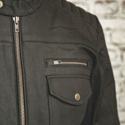 Age of Glory Worker Coated Denim Jacket - Black