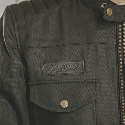 Age of Glory Worker Coated Denim Jacket - Black