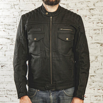 Age of Glory Worker Coated Denim Jacket - Black