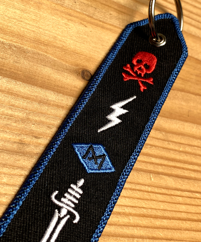 Maria Riding Company Stripe Keyring - Blue/Red