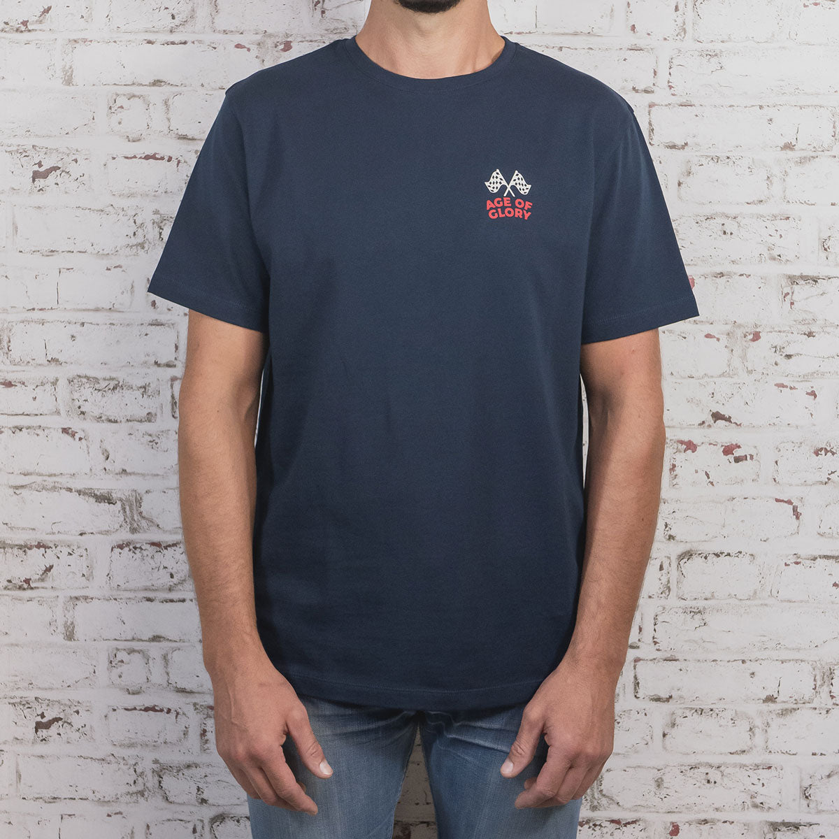 Age of Glory Checker Flags T-shirt - Navy