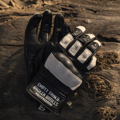 Holyfreedom Outlaw Ride Leather Gloves - Black/White