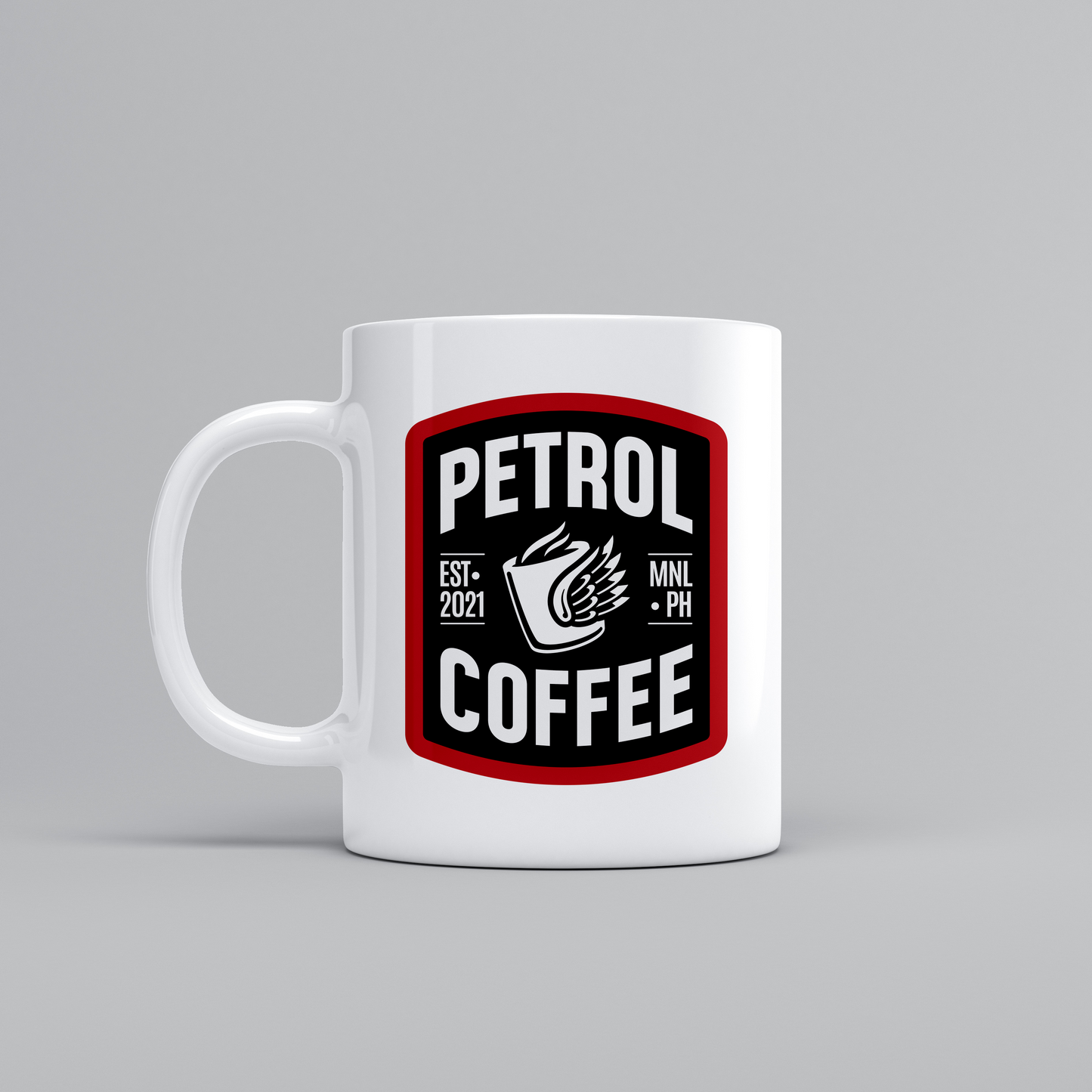 Petrol Coffee Ceramic Mug - Red Logo