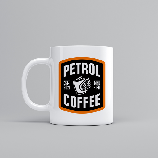 Petrol Coffee Ceramic Mug - Orange Logo