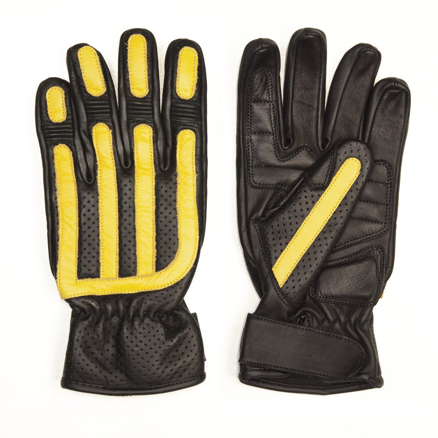 Age of Glory Victory Leather CE Gloves - Black/Yellow