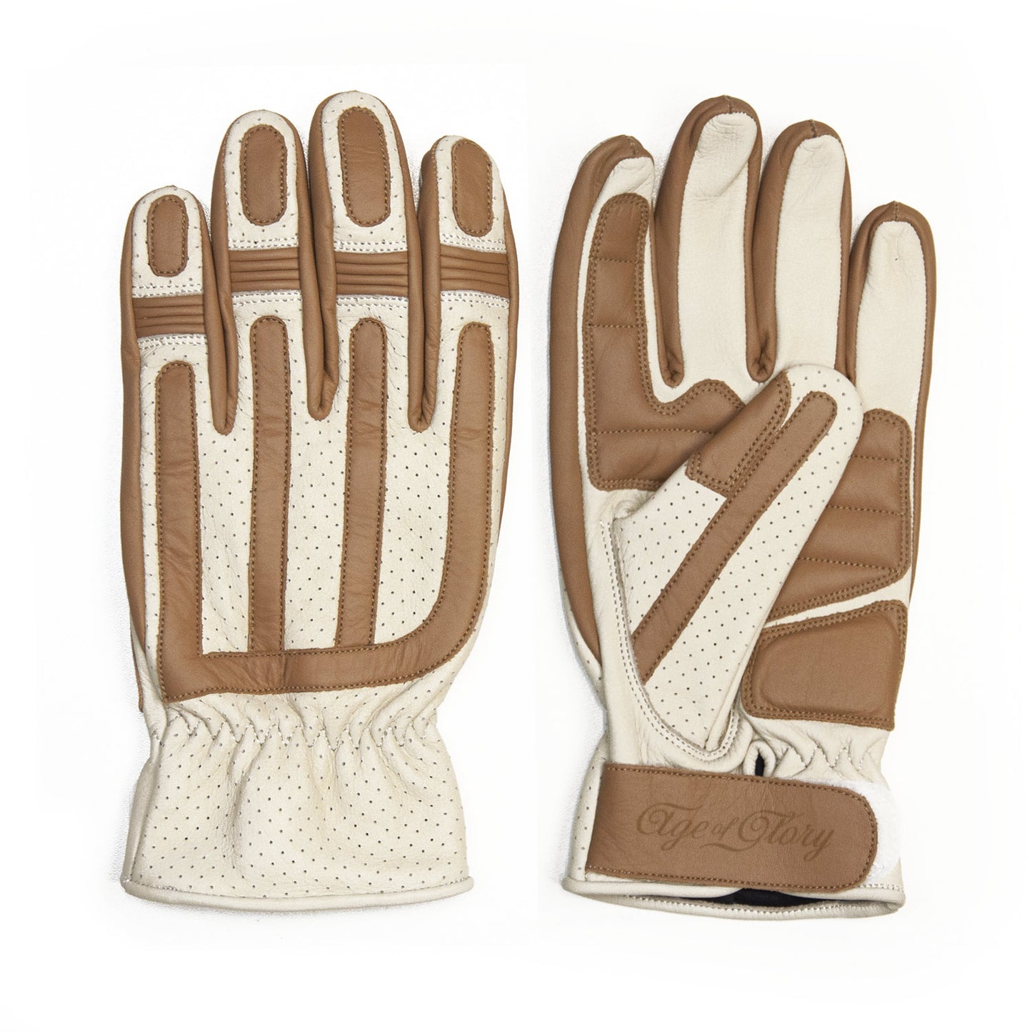 Age of Glory Victory Leather CE Gloves - Cream/Camel