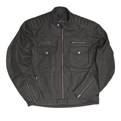 Age of Glory Worker Coated Denim Jacket - Black